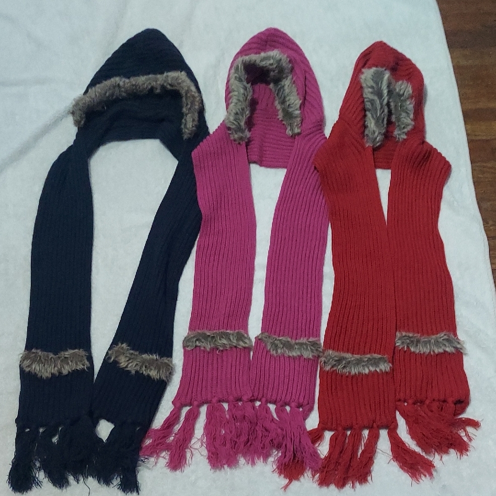 5 For $10 Trio of Knit Scarves with Faux Fur
